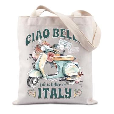 Imagem de Lywiyb Birdgot Amalfi Coast Gift Ciao Bella Life Is Better In Italy, sacola de presente de lua de mel, mercadoria de viagem à Itália (bolsa Bella Itália)