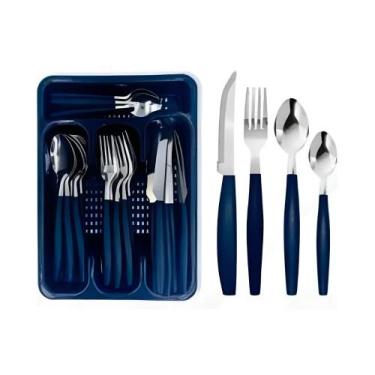 Imagem de Kit de Talheres Inox Canadá 25 Peças Faqueiro Colher Sopa Sobremesa Ga