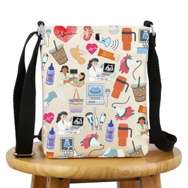 Imagem de G2TUP Sonogram Art Gift Ultrassound Tech Bolsa tiracolo Orgulho Médico Bolsa de Viagem Heróis Presentes, Tecnologia de ultrassom X