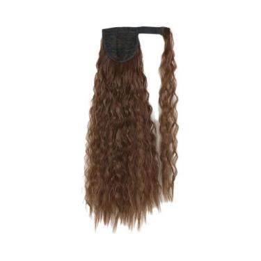 Imagem de Extensões De Cabelo Sintético Longo Ondulado Em Tom Marrom Loiro Com R
