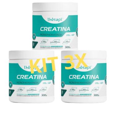 Imagem de Creatina Monohidratad Therapi 100% Pura 300G S/ Sabor Kit C3