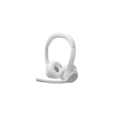 Imagem de Headset Sem Fio Logitech Zone 300 Com Microfone com Cancelamento de Ruído, Conexão Bluetooth, Bateria Recarregável via USB-C, Branco- 981-001416