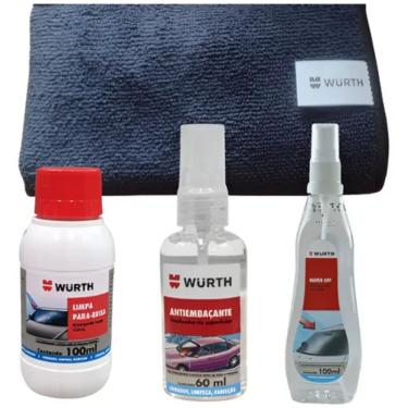 Imagem de Kit Antiembaçante Limpa Parabrisa Water Off + Pano Microfibra Wurth