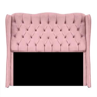 Imagem de Cabeceira Estofada Queen 170cm Aurora Suede Rosa Bebê - Ateliê do Conf