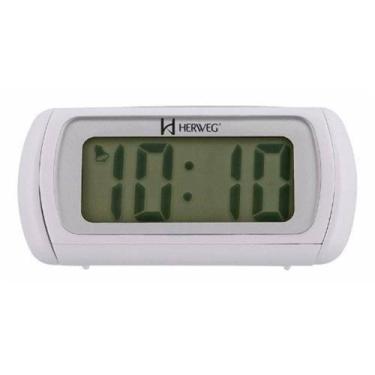 Imagem de Relógio Despertador Digital Herweg Branco 2981-21