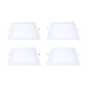 Imagem de Kit 4 Painel Led Embutir Quadrado Luz Neutra 4000K 24W 29Cm