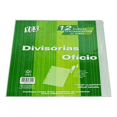Imagem de Divisória para Fichário,Oficio, YES, com 12 Divisões, com visor, Cristal, 12INTBCR