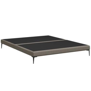 Imagem de Cama King Base Box 193cm Pés de Ferro Susano Linho Mescla Z04 - Mpozen