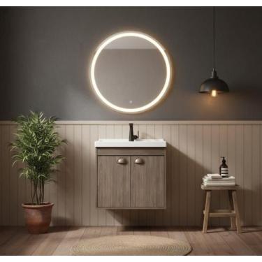 Imagem de Armário Para Banheiro 50Cm Mdf Com Cuba - Siena Munique - Riverzza