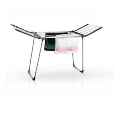 Imagem de Varal De Chão Dobrável Aluminio Retrátil 1,60m - Não Enferruja - Reforçado