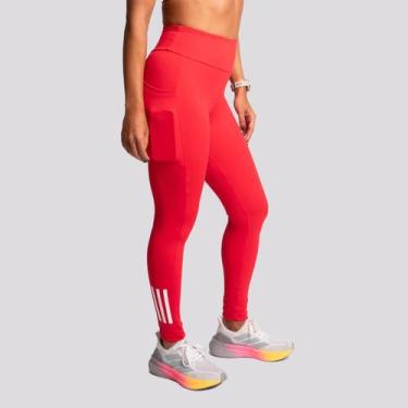Imagem de Calça Legging Adidas OTR Base 3S Com Bolo Feminina Vermelha, P
