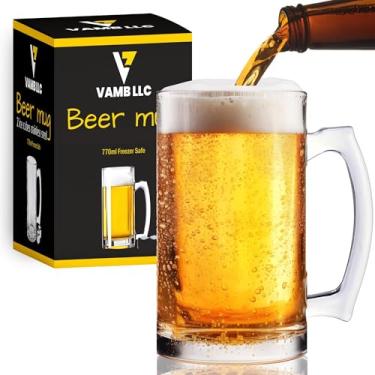 Imagem de (1) - 770ml Jumbo Thick Glass Sports Beer Mugs