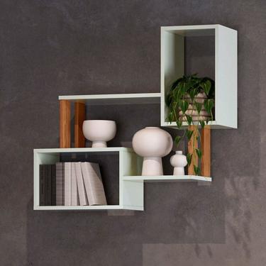 Imagem de Prateleira Industrial 2 Prateleiras 100% Mdf Off White/Freijó F25 - Pradel