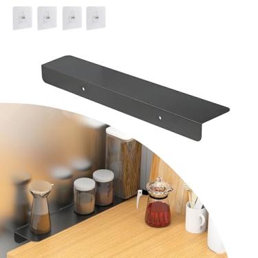 Imagem de Placa de extensão de lacuna de metal para geladeira de cozinha, divisória lateral de geladeira, capas de lacuna entre bancada e paredes, sem broca (preto, 50 x 10 cm)