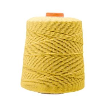 Imagem de Barbante Pluma 600g Colorido Fio 6 / Fio 8, Amarelo Fio 8 Cor 04