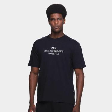 Imagem de Camiseta Fila Comfort High Style Letter Masculina, Preto, M
