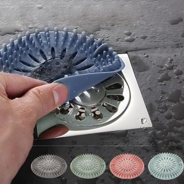 Imagem de 5 pacotes de filtros de drenagem, protetores de ralo de chuveiro captador de cabelo, material TPR flexível, várias cores para banheira, chuveiro e pia, cores vivas