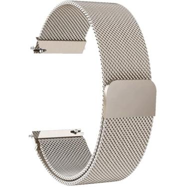 Imagem de Pulseira de relógio de 22 mm para Samsung Galaxy Watch 3 de 45 mm/Galaxy Watch de 46 mm/Gear S3 Frontier/Classic, pulseira magnética de metal milanês de liberação rápida para Garmin Venu 3/Venu 2