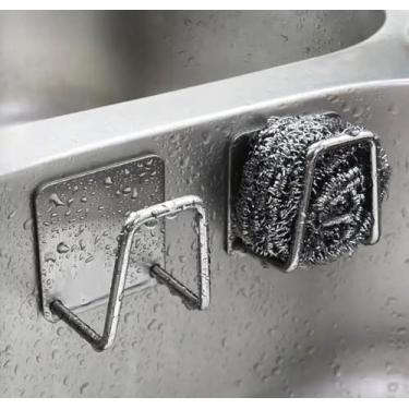 Imagem de Suportes de esponja para pia de cozinha, suporte de esponja pequeno adesivo forte, suporte de pia de cozinha premium à prova de ferrugem e à prova d'água - tamanho mínimo - aço inoxidável SUS304, 2