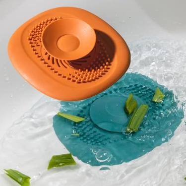 Imagem de Ralo de piso de silicone - luminária de banheiro com coletor de cabelo, rolha de banho, plugue, filtro de pia, filtro - para ralos, torneiras, chuveiros - acessórios para casa e jardim