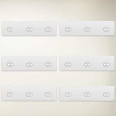 Imagem de 6 ganchos de chuveiro adesivos para substituição, ganchos transparentes com ventosa para chuveiro