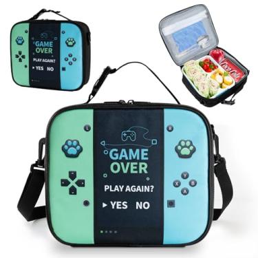 Imagem de Lancheira com isolamento bento para console de jogos lonchera para adolescentes meninos e crianças Gamer Lancheira reutilizável, grande capacidade, portátil, à prova d'água, à prova de vazamento com