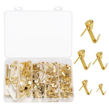 Imagem de Kit resistente para pendurar quadros com 160 peças, ganchos para parede de gesso e pregos, ganchos para pendurar molduras, espelho fotográfico em paredes de madeira de drywall