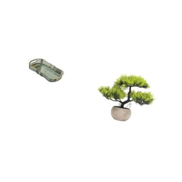 Imagem de Fenteer Bandeja de Café Da Manhã para Exibição de árvores de Bonsai Artificiais E Armazenamento de Frutas No Banheiro Da Cafeteria com Vaso Central de Plantas