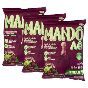 Imagem de Kit 3X: Biscoito de Polvilho Beterraba Mandô Aê 40g