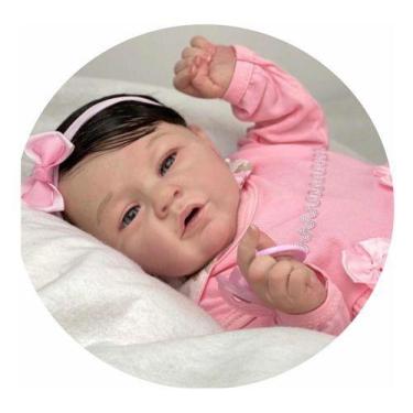 Imagem de Bebê Reborn Princesa Realista Corpo Silicone para Banho Cabelo Fio a F