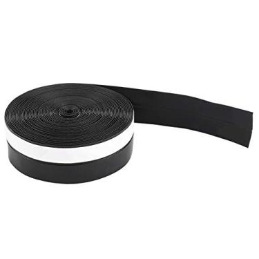 Imagem de ZAWELIYO Tira de Vedação de Silicone Autoadesiva para Isolamento Acústico e Proteção contra Poeira, Proteção contra Intempéries de 5M para Portas e Janelas (Preto)