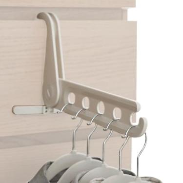 Imagem de Escorredor de roupas dobrável | Cabide multifuncional de cinco furos | Cabide de roupas de viagem para lavanderia com economia de espaço, gancho para banheiro, quarto