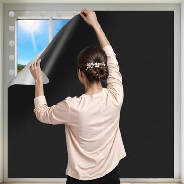 Imagem de Cortinas blackout 100% para quarto, pacote com 2 persianas portáteis de 200,7 x 144,8 cm, capa adesiva, blackout térmico, sem furadeira, persianas, escurecimento temporário, para claraboia, trailer