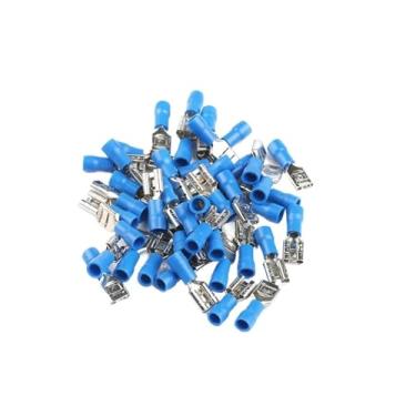 Imagem de Terminal de crimpagem elétrico isolado fêmea FDD 100 peças para conectores azuis 16-14 AWG conector de fio FDD2-250