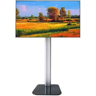 Imagem de ZHANQUAND Suporte universal de TV portátil, suporte de TV em cantilever, suporte de TV curvo plano de 37 a 60 polegadas, suporte de TV ajustável com base de vidro temperado para mesa de TV