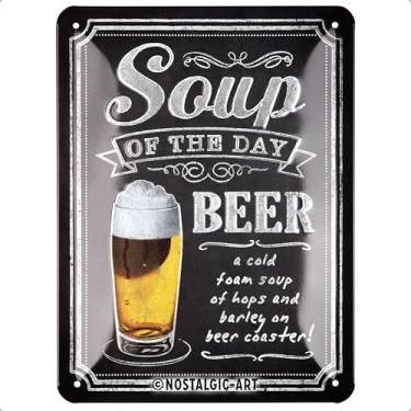 Imagem de Nostalgic-Art Placa de lata retrô, 15 cm x 20 cm, Sopa do Dia – Ideia de presente para fãs de cerveja, feita de metal, design vintage