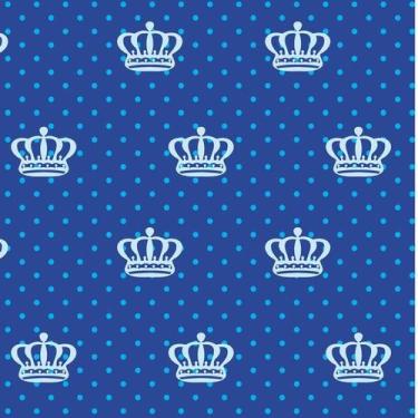 Imagem de Papel De Parede Azul Com Coroas Autocolante Sala Quarto - LRP