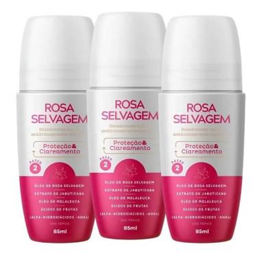 Imagem de Desodorante Clareador de Axila RollOn 85ml Rosa Selvagem c/3