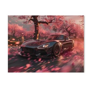 Imagem de HouLaiZhe Anime Jdm Carro Mx5 Pôster Flor de Cerejeira Tela Estética Decoração de Quarto Pintura de Parede Impressões Sala de Galeria Decoração de Parede para Quarto Sala de Estar Escritório 18 x 24