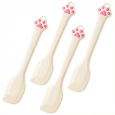Imagem de Siutco 4 espátulas de silicone, espátula de borracha pequena de 21,6 cm, resistente ao calor - 315 °C, sem costura, design de uma peça, raspadores flexíveis antiaderentes, laváveis na lava-louças
