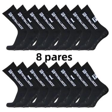 Imagem de Meias De Futebol De Cano Médio Coladas, 8 Pares, Antiderrapantes, Resp