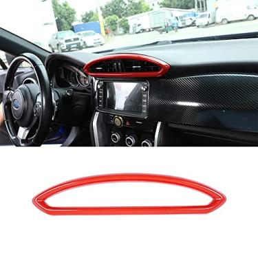 Imagem de KELEIMAI Acessórios de carro adequados para Subaru BRZ Toyota 86 2012-2020 Consoles centrais interiores decoração ar condicionado saída de ventilação moldura guarnição (vermelho) ABS 1 peça