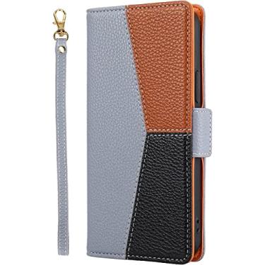 Imagem de MURVE Capa para iPhone 11/11Pro/11Pro Max, capa de telemóvel carteira flip de couro de alta qualidade com capa flip magnética e recurso de suporte com suporte para cartão (cor: cinza, tamanho: 11pro