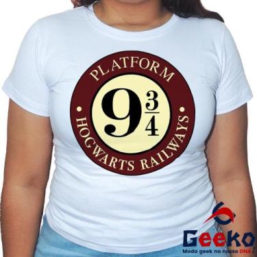 Imagem de Baby Look Plataforma 9 3/4 100% Algodão Harry Potter Hogwarts Geeko, B