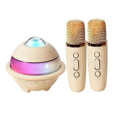 Imagem de Generic Mini Caixa de Som para Karaokê: Leve e Multifuncional, com Microfone e Portátil, Ideal para Festas Atividades ao Ar Livre, Branco