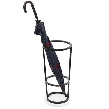 Imagem de Suporte para guarda-chuva, suporte de guarda-chuva de metal com base de mármore, suporte de guarda-chuva de pé livre, barril de guarda-chuva, suporte de bengalas para entrada, casa, escritório, hotel