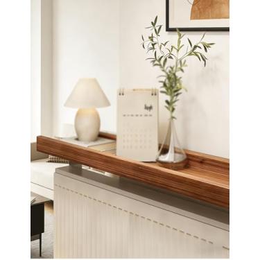 Imagem de Capa de prateleira de radiador de madeira - Parte superior elegante para sala de estar, quarto e corredor - marrom, 30 x 15 cm (11,8 x 5,9 pol.) - Protetor térmico perfeito e solução decorativa