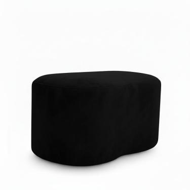 Imagem de Puff Feijão Orgânico Curvo Redondo Confortável Sala Moderno Suede Preto