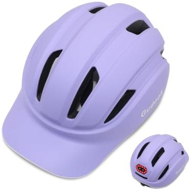 Imagem de Capacete de bicicleta adulto para homens – capacete feminino com luz traseira de LED – Boné de beisebol ajustável e confortável certificado, capacetes de ciclismo estilo para scooter Urban Commuter