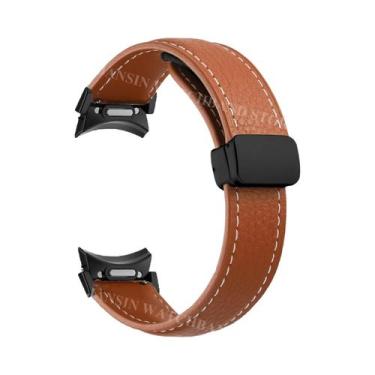 Imagem de Pulseira De Couro Para Samsung Galaxy Watch 7 6 5 4 40 44mm 5Pro Com F